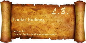 Lacko Bodony névjegykártya